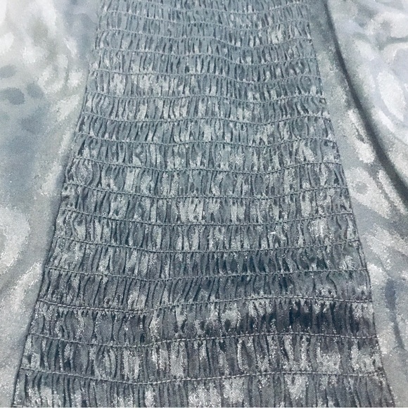 Wild Fable Womens Silky Black Mini Dress Sexy Short Side Ruched Smocked Back M - Picture 6 of 12